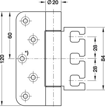 Preview: Objekttürband Edelstahl matt VX 7729/120 für ungefälzte Objekttüren bis 120 kg Simonswerk